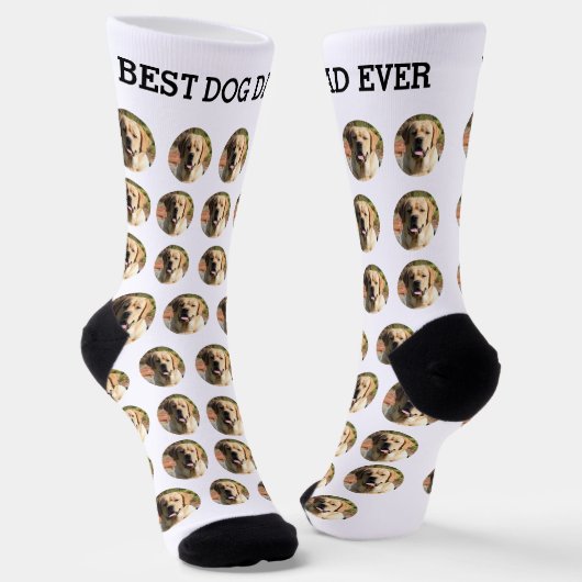 Bester Vater je benutzerdefiniertes Foto Socken (Gewinkelt)