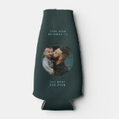 Bester Vater je | Benutzerdefiniertes Foto und Tex Flaschenkühler (Vorderseite)