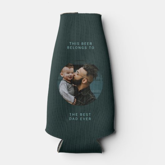 Bester Vater je | Benutzerdefiniertes Foto und Tex Flaschenkühler (Vorderseite)