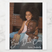 Bester Vater je benutzerdefiniertes Foto Weinetikett (Einzelnes Label)