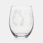 Bester Vater je benutzerdefiniertes Foto Weinglas Ohne Stiel (Rückseite)