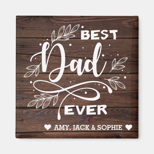 Bester Vater je benutzerdefiniertes, modernes Scri Magnet (Vorne)