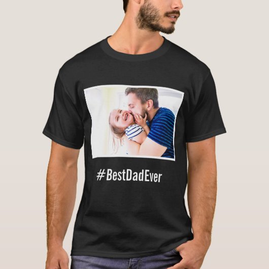 Bester Vater je benutzerdefiniertes Schwarz-Weiß-H T-Shirt (Vorderseite)