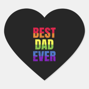 Bester Vater je - Beste Papa Pride LGBT Herz-Aufkleber