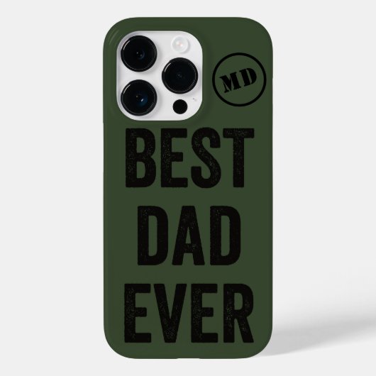 Bester Vater je Black + Army Green Monogram | Case-Mate iPhone Hülle (Rückseite)