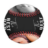 Bester Vater je Black Baby 2 Fotos Name Baseball (Rückseite)