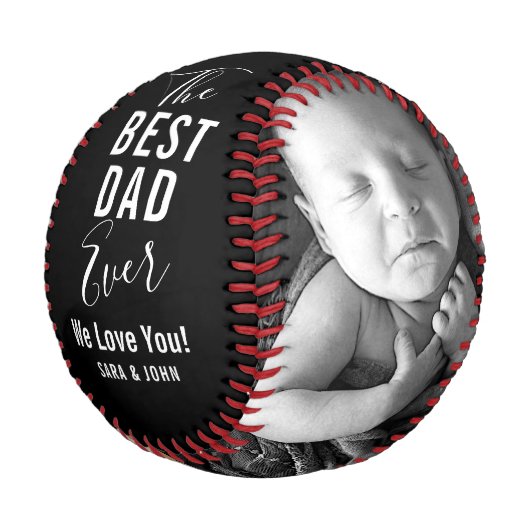 Bester Vater je Black Baby 2 Fotos Name Baseball (Schrägansicht)