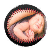 Bester Vater je Black Baby 2 Fotos Name Baseball (Vorderseite Links)