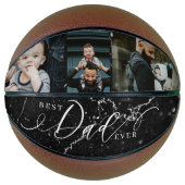 Bester Vater je Black Marble Vathers Day Collage Basketball (Vorderseite)
