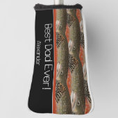Bester Vater je Black Rust Fisherman Fliegenfische Golf Headcover (Rotieren 90)