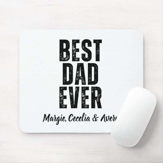 Bester Vater je Black Script Personalisiert Name G Mousepad (Mit Mouse)