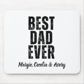 Bester Vater je Black Script Personalisiert Name G Mousepad (Vorne)