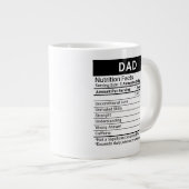 Bester Vater je Blau + Nährwertdaten, Jumbo-Tasse (Vorderseite Rechts)