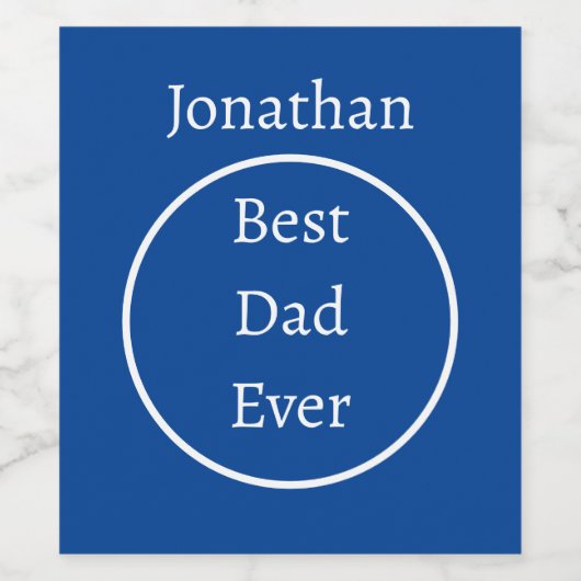 Bester Vater je blau Weinetikett (Einzelnes Label)