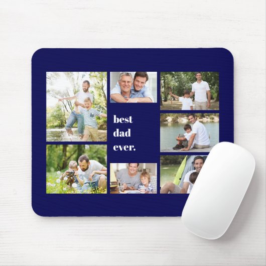Bester Vater je blaue Fotomaterial Mousepad (Mit Mouse)