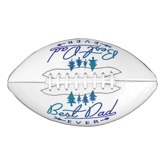 Bester Vater je Blaue Typografie mit Bäumen Football (Vorderseite)