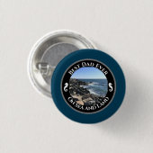 Bester Vater je blauer Atlantik Felsstrand Button (Vorne & Hinten)