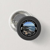 Bester Vater je blauer Atlantik Felsstrand Button (Vorne & Hinten)