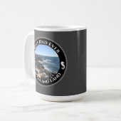 Bester Vater je blauer Atlantik Felsstrand Kaffeetasse (Vorderseite Links)