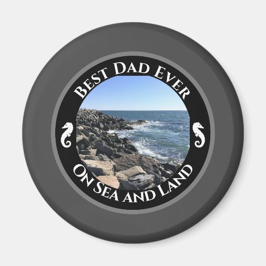 Bester Vater je blauer Atlantik Felsstrand Magnet (Vorne)