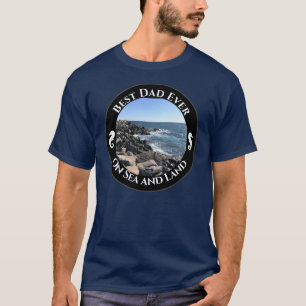 Bester Vater je blauer Atlantik Felsstrand T-Shirt
