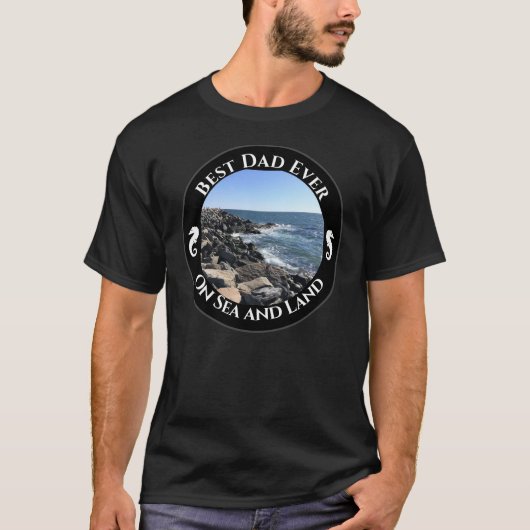 Bester Vater je blauer Atlantik Felsstrand T-Shirt (Vorderseite)