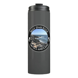 Bester Vater je blauer Atlantik Felsstrand Thermosbecher