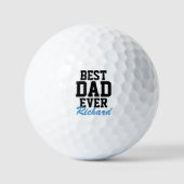 Bester Vater je Blauer Mit Monogramm Vater Golfball (Vorderseite)
