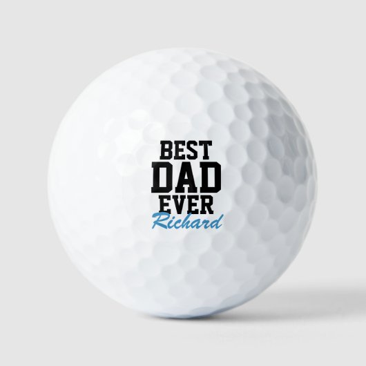 Bester Vater je Blauer Mit Monogramm Vater Golfball (Vorderseite)