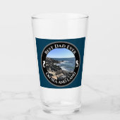Bester Vater je Blue Atlantic Ocean Rocky Seashore Glas (Vorderseite)