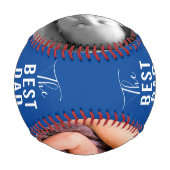Bester Vater je Blue Baby 2 Fotos Name Baseball (Rückseite)