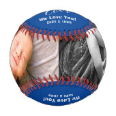 Bester Vater je Blue Baby 2 Fotos Name Baseball (Vorderseite)