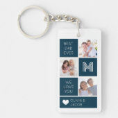 Bester Vater je Blue Fotos Vatertag Schlüsselanhänger (Vorderseite)