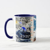 Bester Vater je Blue Ocean Waves Leuchtturm Tasse (Links)