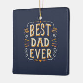 Bester Vater je Blue Orange White Typografy Keramikornament (Links)