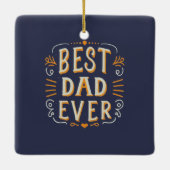 Bester Vater je Blue Orange White Typografy Keramikornament (Rückseite)