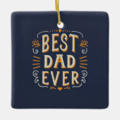 Bester Vater je Blue Orange White Typografy Keramikornament (Vorderseite)