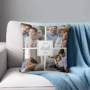 Bester Vater je Blue & White Kids Foto Collage Kissen