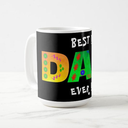 Bester VATER je! Bold Geometric Boho Kaffeetasse (Vorderseite Links)