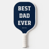 Bester Vater je | Bold Modern Navy Blue Pickleball Schläger (Vorderseite)