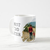 Bester Vater je Brush Stroke Foto Kaffeetasse (Vorderseite Links)