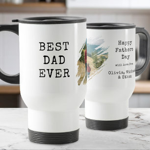 Bester Vater je Brush Stroke Foto Reisebecher