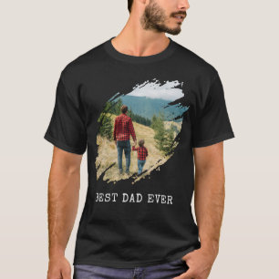 Bester Vater je Brush Stroke Foto T-Shirt