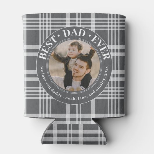 Bester Vater je Buffalo Karierte Custom Foto Väter Dosenkühler (Rückseite)