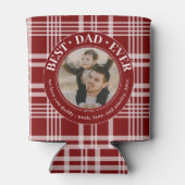 Bester Vater je Buffalo Karierte Custom Foto Väter Dosenkühler (Rückseite)