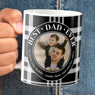Bester Vater je Buffalo Karierte Custom Foto Väter Kaffeetasse