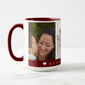 Bester Vater je Burgund mit 3 Foto Mutter Tasse (Links)