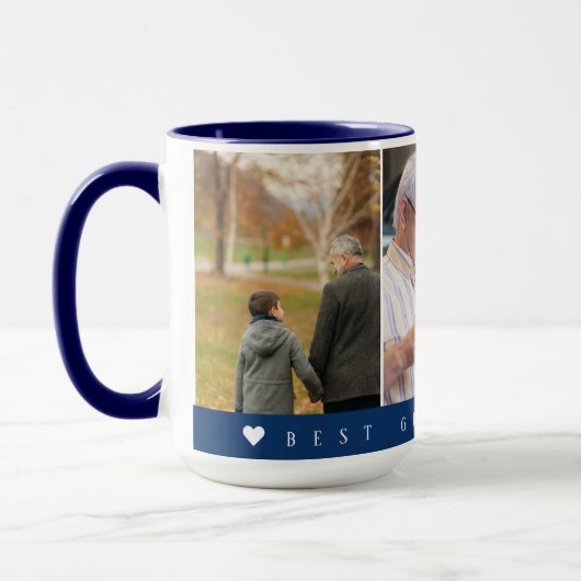 Bester Vater je Burgund mit 3 Foto Opa Tasse (Links)