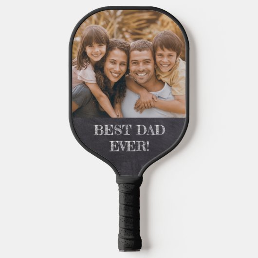 Bester Vater je! Chalkboard Benutzerdefiniertes Fo Pickleball Schläger (Vorderseite)