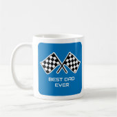 Bester Vater je Checkered Flags Benutzerdefinierte Kaffeetasse (Links)